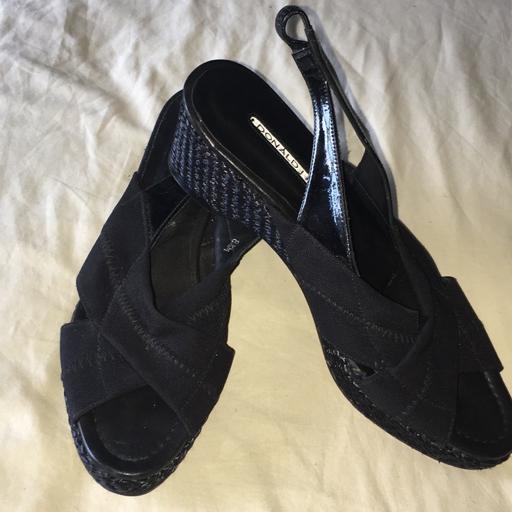 Donald J Pliner black wedge Kiwa sandal
